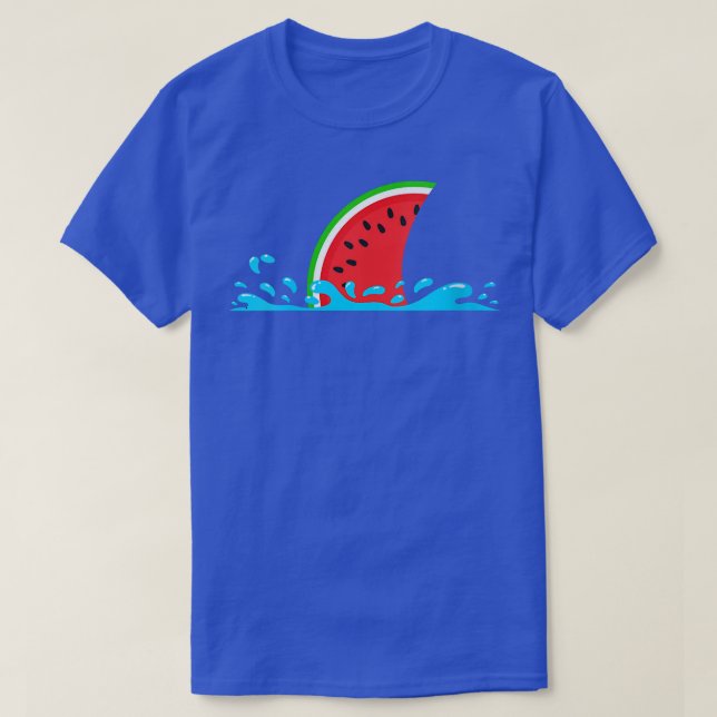 Womens Watermelon Shark Fin Funny Family Summer Va T-Shirt (Design Front)