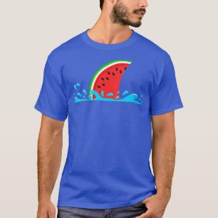 Womens Watermelon Shark Fin Funny Family Summer Va T-Shirt