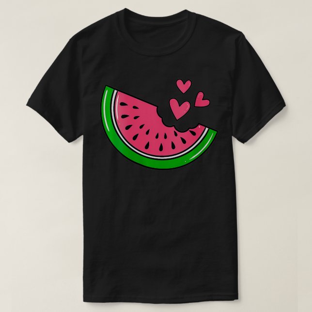 Womens Watermelon Slice Melon Summer Vacation Seas T-Shirt (Design Front)