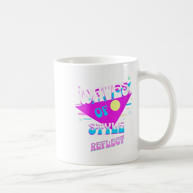 Womens Waves Of Style Reflect Retro Aesthetic Mood Coffee Mug (Right)