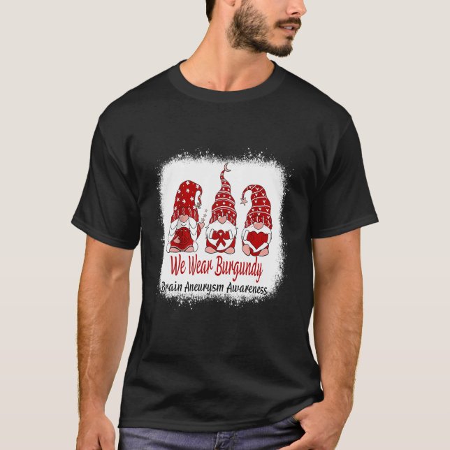 Womens We Wear Burgundy Brain Aneurysm Awareness T-Shirt (Front)