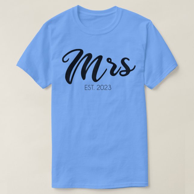 Womens Wedding Matching Gifts Mrs  T-Shirt (Design Front)