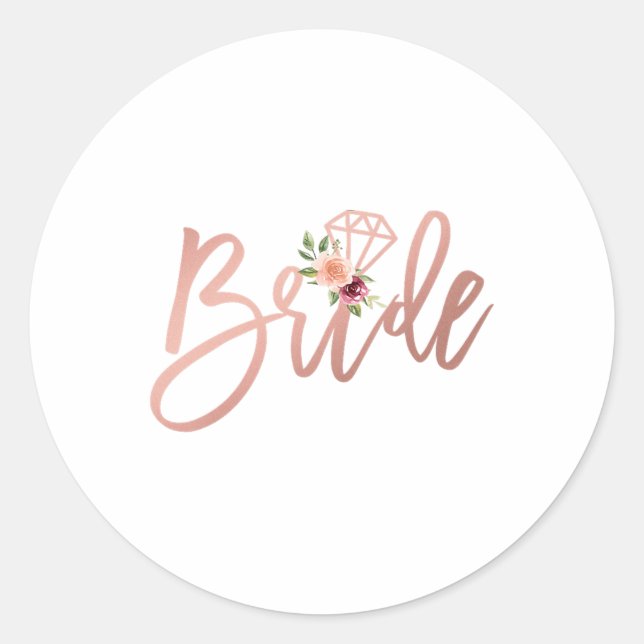 Womens Wedding Shower For Future Mrs Bride To Be F Classic Round Sticker (Front)