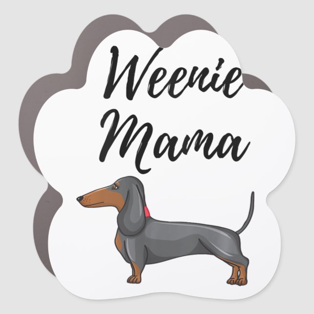womens weenie mama design funny dachshund lover we car magnet (Front)