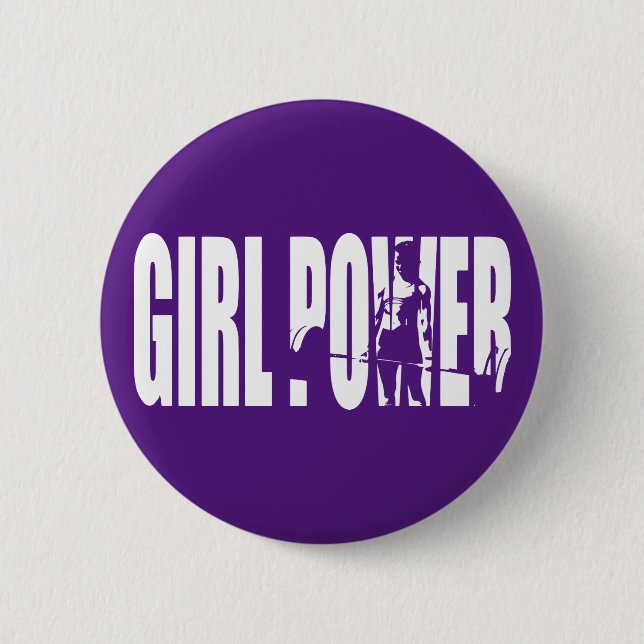 Women's Weightlifting Motivation - Girl Power Button (Front)