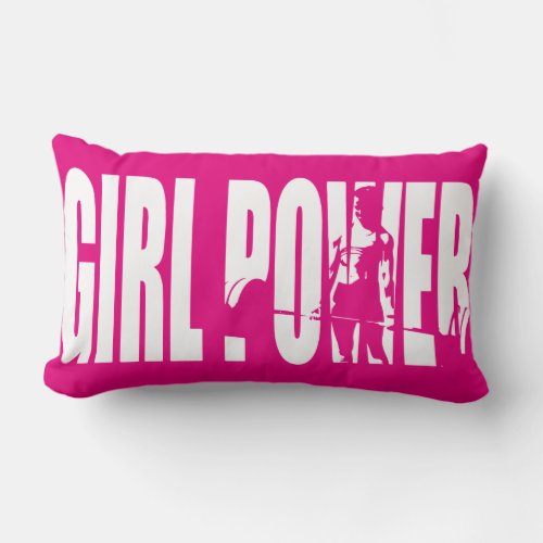 Womens Weightlifting Motivation _ Girl Power Lumbar Pillow