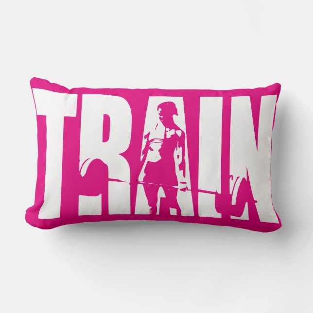 Women's Weightlifting Motivation - TRAIN Lumbar Pillow (Front)