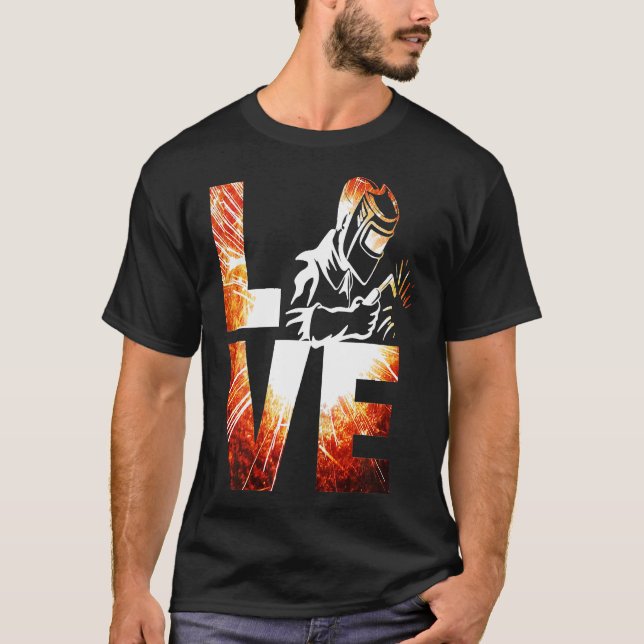 Womens Welder Love, Welders Wife Girlfriend Gift W T-Shirt (Front)