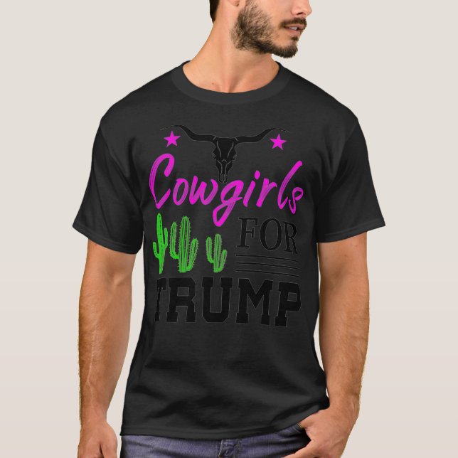 Womens Western Country Rodeo Cowgirls for Trump T-Shirt (Front)