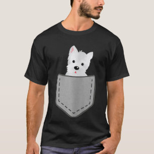 Womens Westie Funny Dog In Your Pocket VNeck  T-Shirt