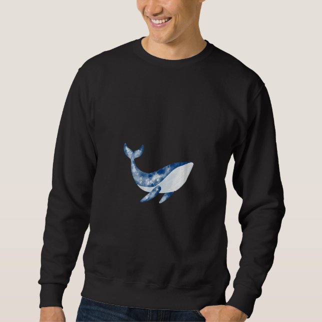 Womens Whale Blue Whale Pottwal Sea Animal  with O Sweatshirt (Front)