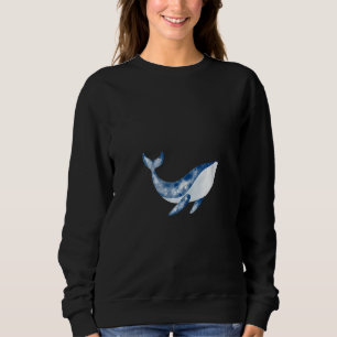 Womens Whale Blue Whale Pottwal Sea Animal  with O Sweatshirt