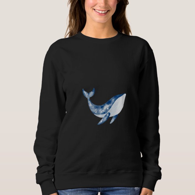 Womens Whale Blue Whale Pottwal Sea Animal  with O Sweatshirt (Front)