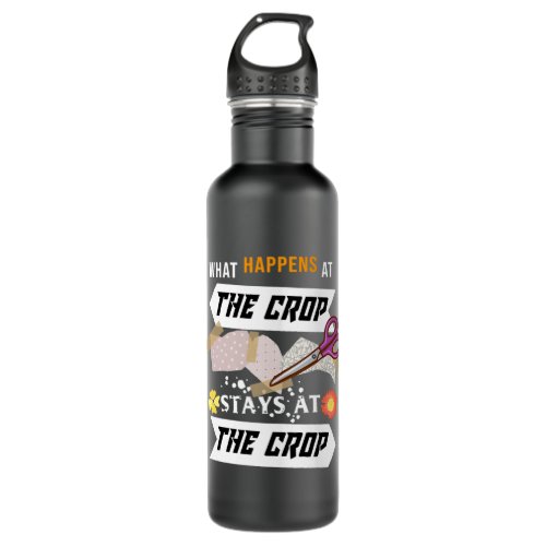 Womens What Happens At The Crop Stays At The Crop  Stainless Steel Water Bottle