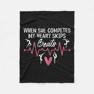 Womens When She Competes My Heart Skips Beats Prou Fleece Blanket
