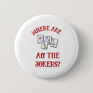 Womens Where Are All The Jokers Funny Mahjong V-ne Button