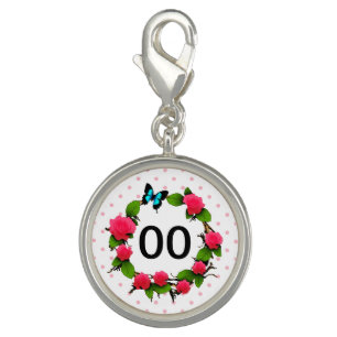 Womens Whimsical Rose 50th 60th 70th 80th Birthday Charm