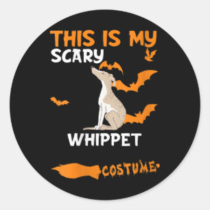 Womens Whippet Costume Halloween Lazy Scary Dog Classic Round Sticker