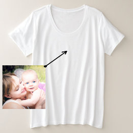 Women's White Basic Replace Image Plus Size T-Shirt