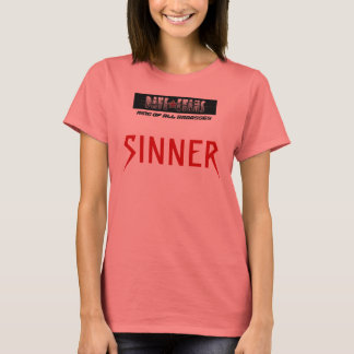WOMEN'S WHITE/BLACK RINGER T-SHIRT SINNER
