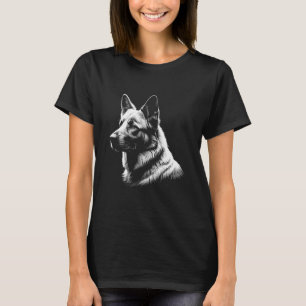 Women's White German Shepherd Black Tee