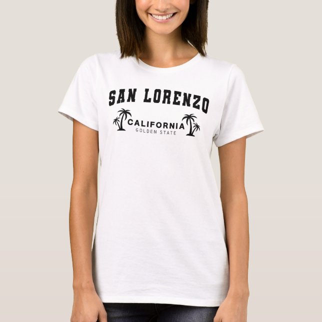 Women's White San Lorenzo, California T-Shirt (Front)