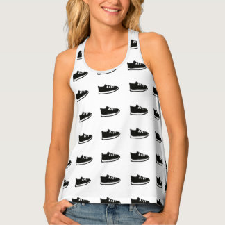 Women's White Shoe Doodle Tank Top