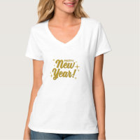 Women's white t-shirt - Happy New Year with an ele