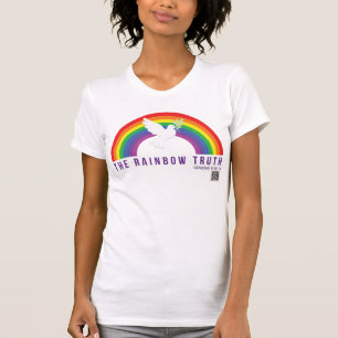 Women's White T-Shirt Rainbow Truth Dove