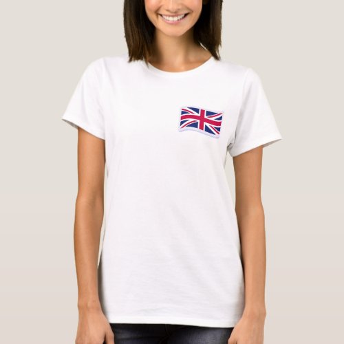 Women's White T-Shirt w/ Union Jack