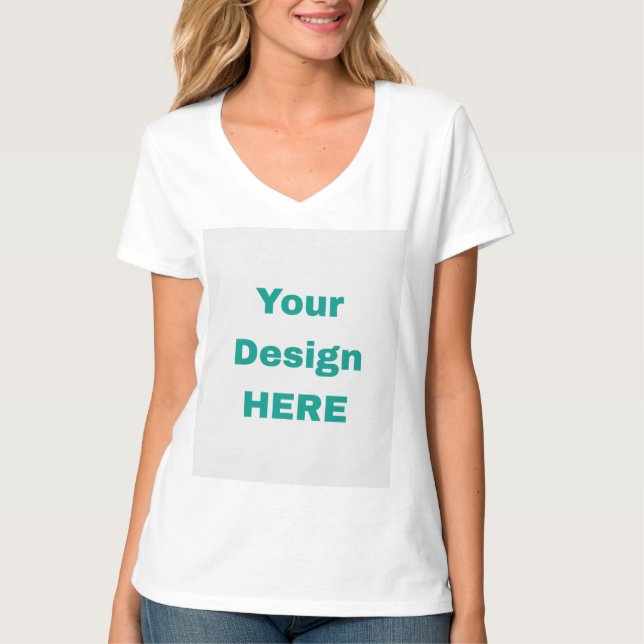 Women's White V-Neck T-Shirt (Front)