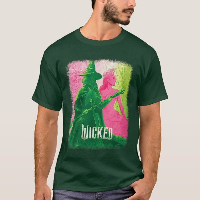 Womens Wicked Elphaba Glindaonal VNeck retro T-Shirt (Front)