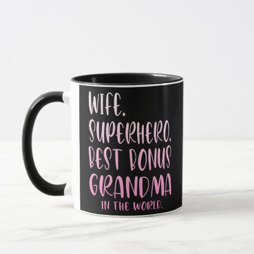 Womens wife superhero bonus grandma in the world mug