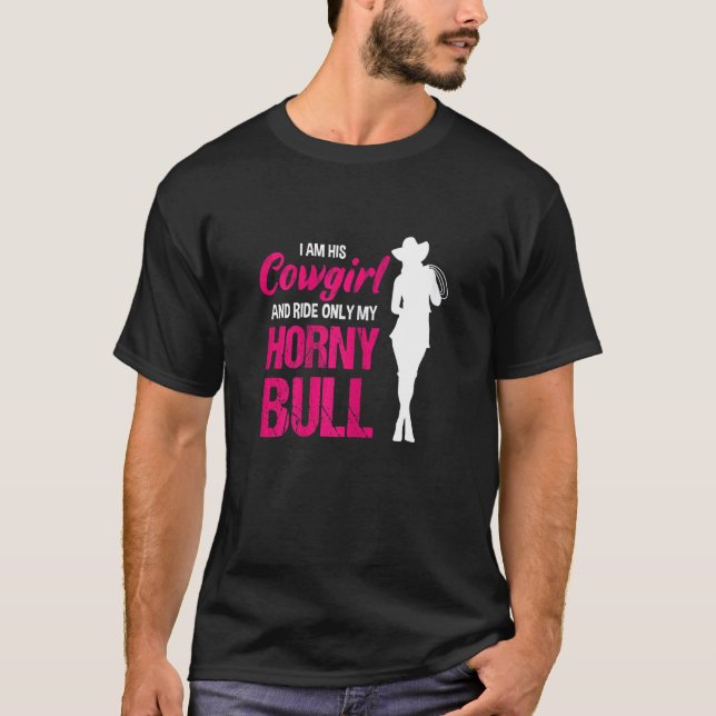 Womens Wild West Western Rodeo Bull Riding Cowgirl T-Shirt (Front)
