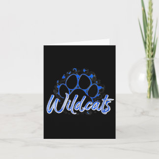 Womens Wildcats Blue Black Cheetah School Sports Card