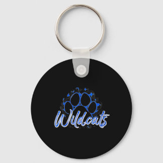 Womens Wildcats Blue Black Cheetah School Sports Keychain