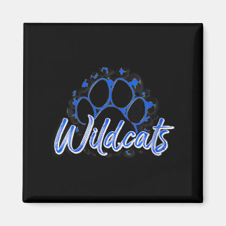 Womens Wildcats Blue Black Cheetah School Sports Magnet