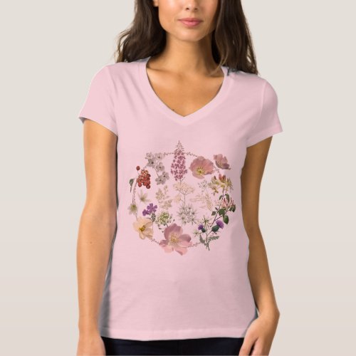 Womens Wildflower T shirt Ladies Boho Wild flower T_Shirt