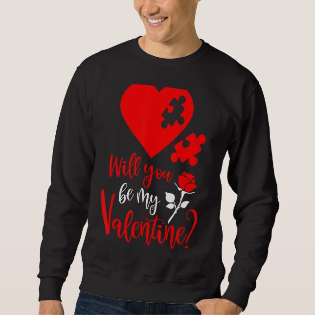Womens Will You Be My Valentine Day Couples Sweatshirt (Front)