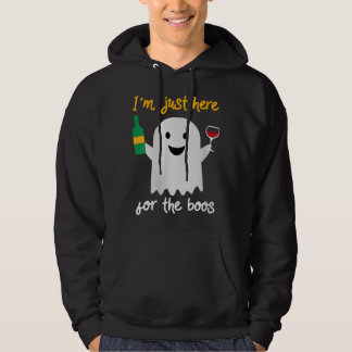 womens wine im just here boos funny halloween hoodie