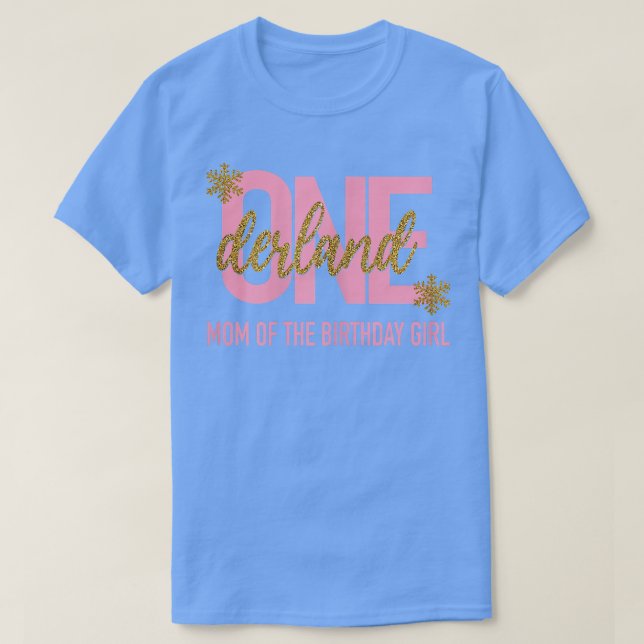 Womens Winter One Derland 1st Birthday Girl Winter T-Shirt (Design Front)