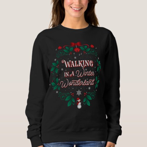 Womens Winter Wonderland Black Sweatshirt