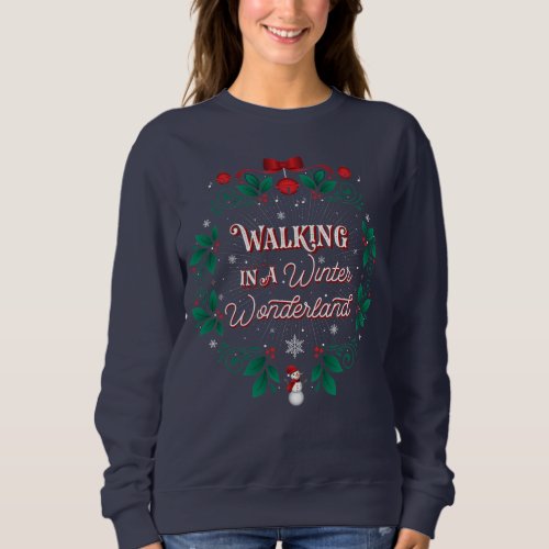 Womens Winter Wonderland Blue Sweatshirt