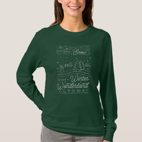 Womens Winter Wonderland Long_Sleeve Shirt Green