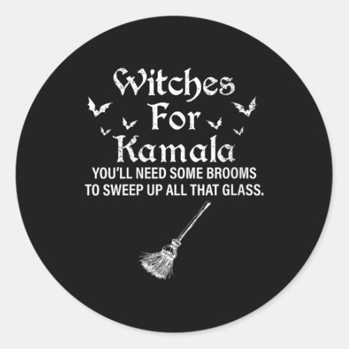 Womens Witches For Kamala 2024 Feminist Halloween  Classic Round Sticker