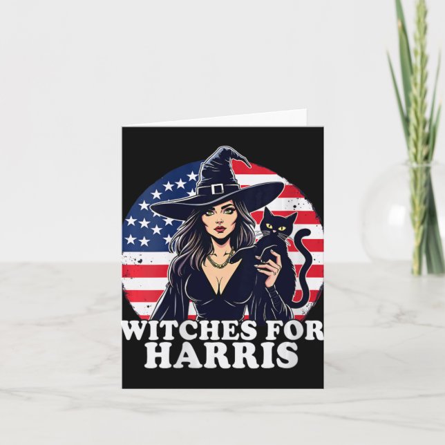 Womens Witches For Kamala Harris Halloween Politic Card (Front)