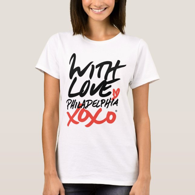Women's With Love, Philadelphia XOXO T-Shirt (Front)