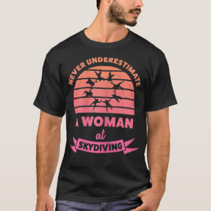 Womens Woman at Skydiving Funny Gifts Mom  T-Shirt
