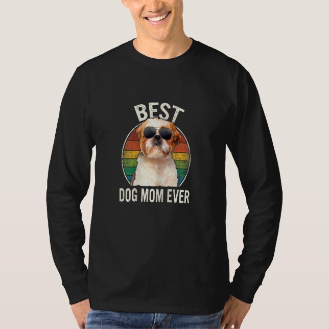 Womens Women Best Shih Tzu Dog Mom Ever Mother's D T-Shirt (Front)