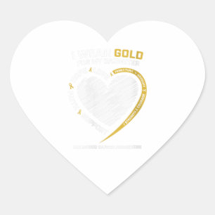 Womens Women Men Dad Mom Gold Daughter Childhood Heart Sticker